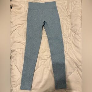 SUUKSESS Seamless Ribbed Baby Blue Compressive Leggings